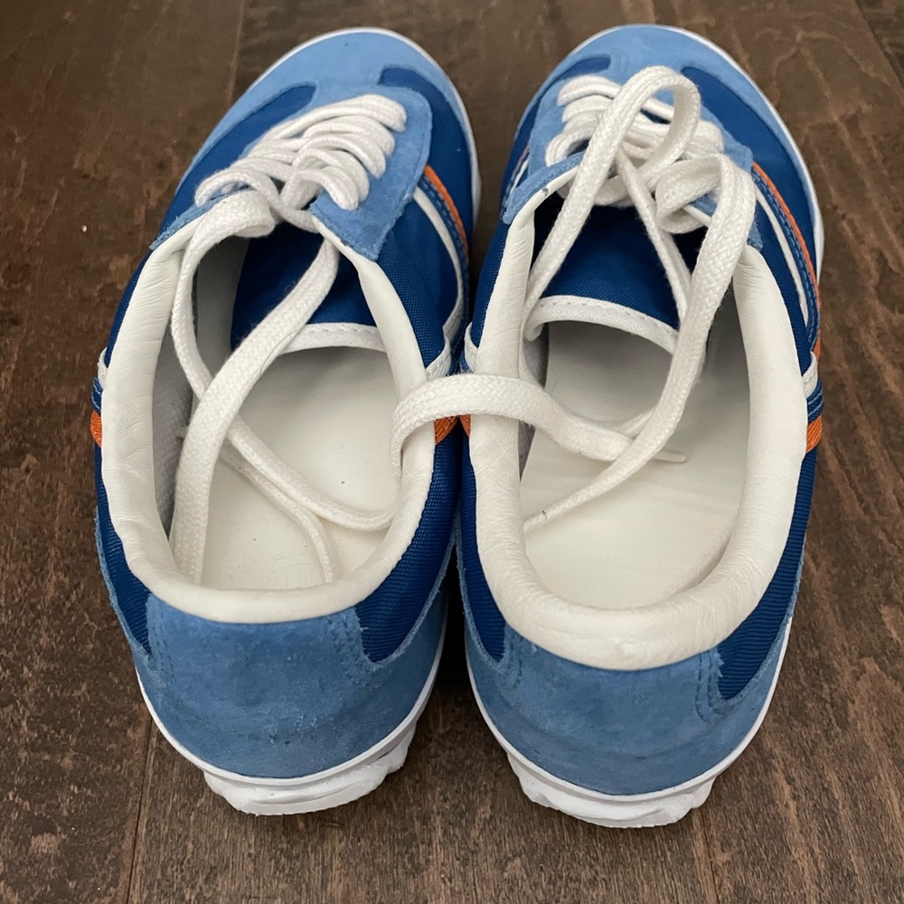 Tory Sport Chevron Stripe Leather, Suede, Canvas Tennis Shoe. Size 8.   New. - Picture 3 of 5